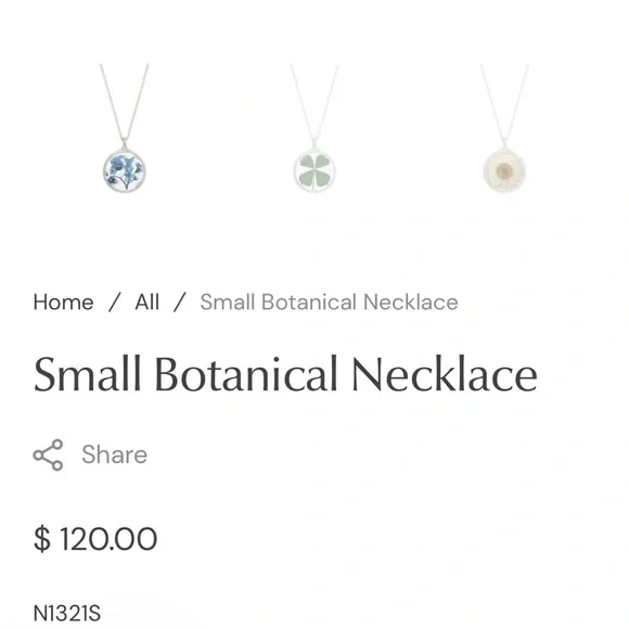 Small Botanical Necklace Pressed Flower Forget Me Nots Catherine Weitzman - Picture 6 of 6